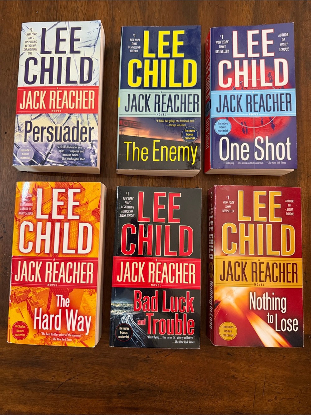 Jack Reacher Paperback Book Set of 6